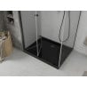 Mexen Lima opvouwbare douchecabine 90 x 100 cm, transparant, zwart + Flat douchebak, zwart - 856-090-100-70-00-4070B