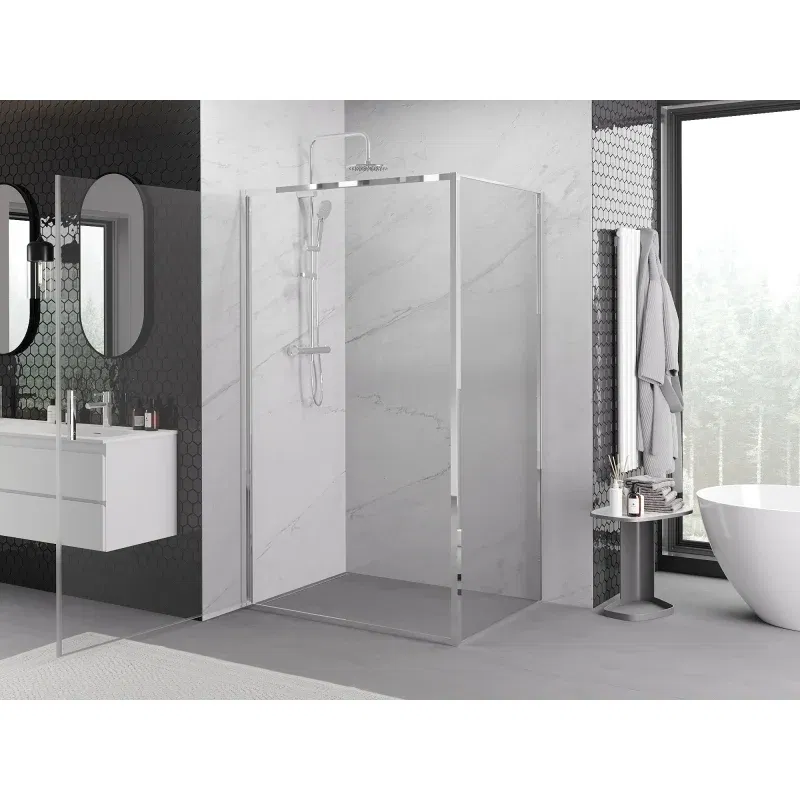 Mexen Exo cabine de douche pivotante 75 x 80 cm, transparent, chrome - 817-075-080-01-00