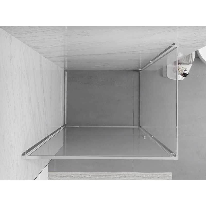 Mexen Exo-B nihajna tuš kabina 75 x 90 cm, prozorna, krom - 817-075-090-01-00