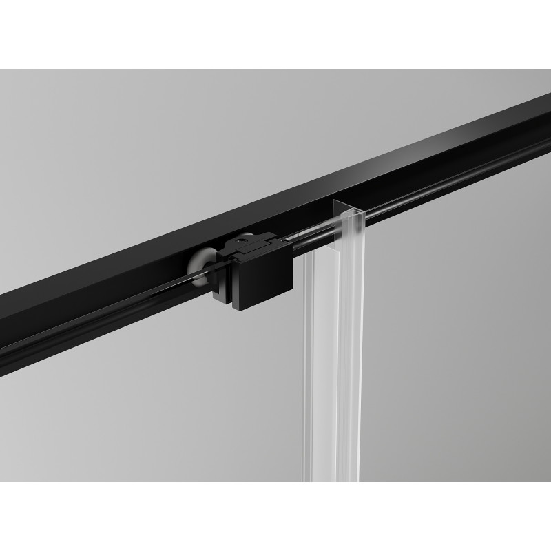 Mexen Exo-S skjutdörrar för dusch 155 cm, transparent, svarta - 8151-155-000-70-00
