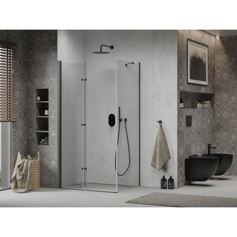 Mexen Lima folding shower cabin 70 x 120 cm, transparent, black - 856-070-120-70-00