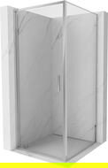 Mexen Exo cabina doccia ad anta battente 75 x 75 cm, trasparente, cromo - 817-075-075-01-00