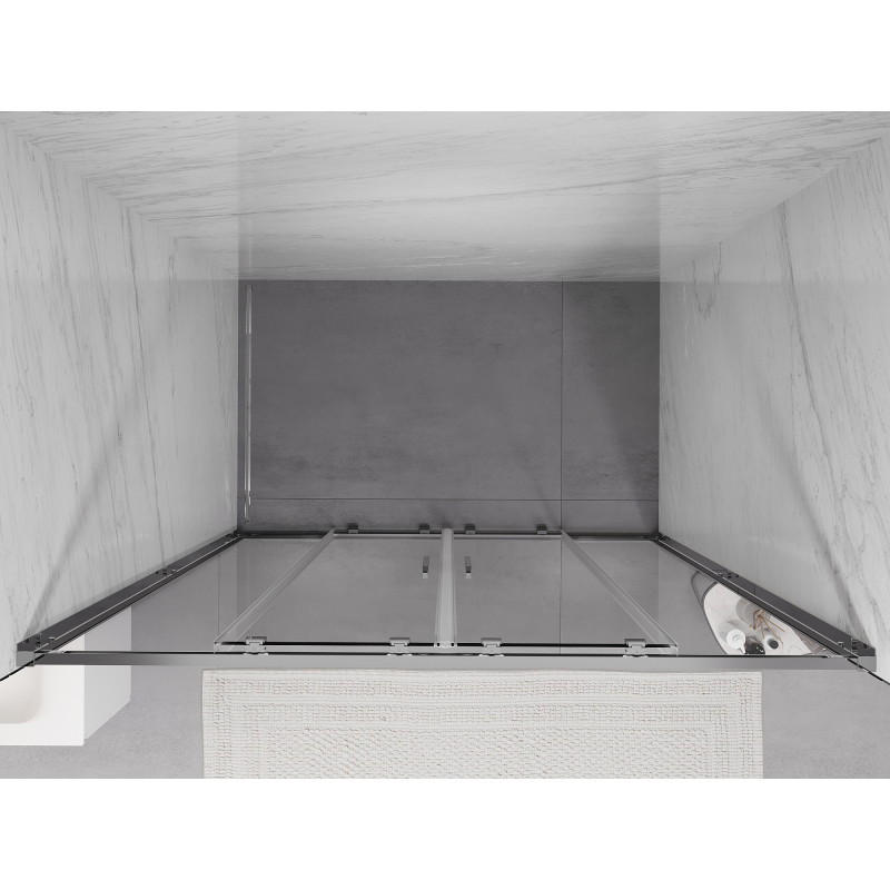 Mexen Exo-S Duo puerta de ducha corrediza doble de 140 cm, transparente, cromo - 8152-140-000-01-00