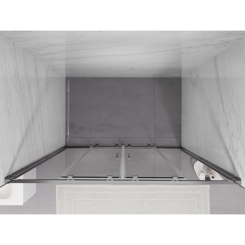 Mexen Exo double sliding shower door 150 cm, transparent, chrome - 8152-150-000-01-00