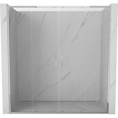 Mexen Exo-S Duo puertas de ducha dobles correderas 190 cm, transparentes, cromo - 8152-190-000-01-00