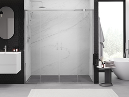 Mexen Exo Double Sliding Shower Doors 200 cm, Transparent, Chrome - 8152-200-000-01-00