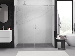 Mexen Exo-S Duo doppelt schiebbare Duschabtrennung 200 cm, transparent, Chrom - 8152-200-000-01-00
