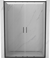 Mexen Exo-S Duo doppelt verschiebbare Duschabtrennung 130 cm, transparent, schwarz - 8152-130-000-70-00
