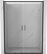Mexen Exo-S Duo dubultas bīdāmās dušas durvis 130 cm, caurspīdīgas, melnas - 8152-130-000-70-00