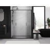 Mexen Exo-S Duo puerta de ducha doble corredera 130 cm, transparente, negro - 8152-130-000-70-00