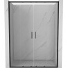 Mexen Exo-S Duo dvojna drsna tuš vrata 140 cm, prozorna, črna - 8152-140-000-70-00