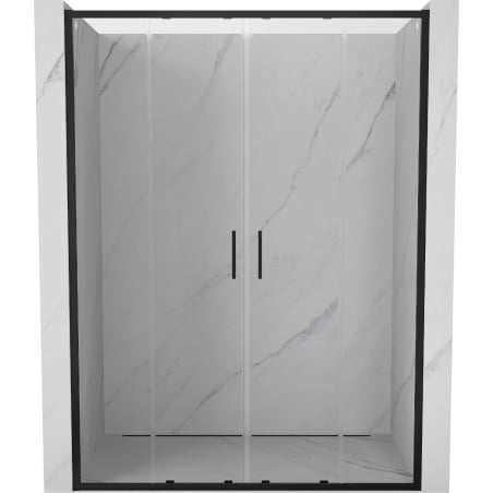 Mexen Exo Duschabtrennung doppelt schiebbar 150 cm, transparent, schwarz - 8152-150-000-70-00