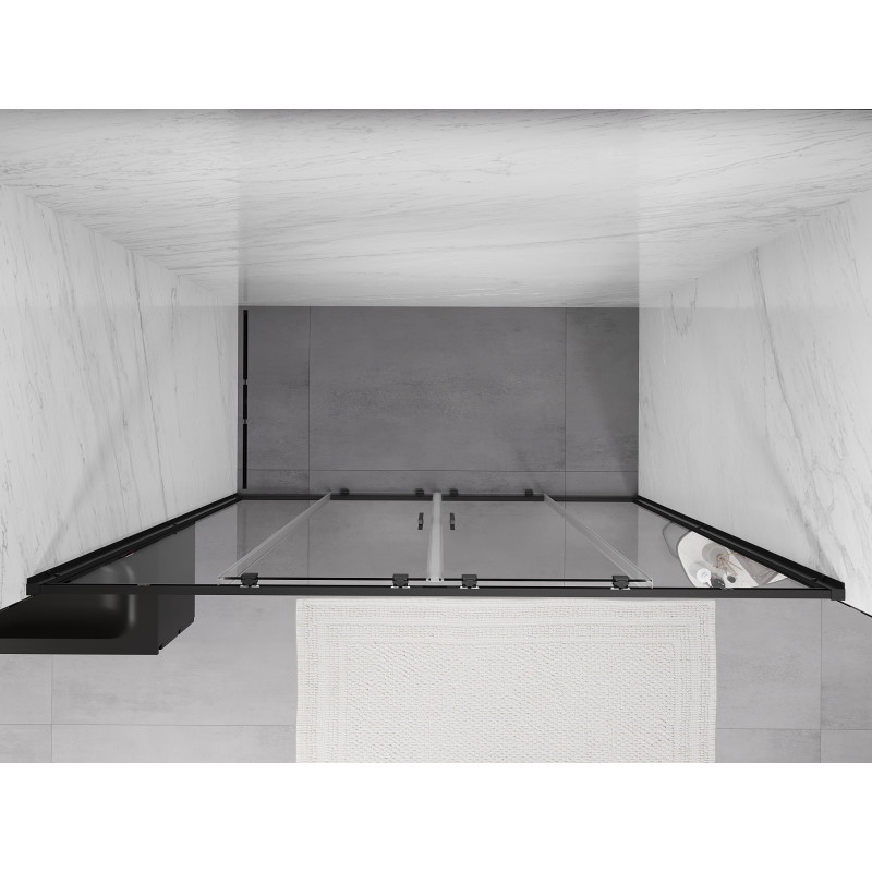 Mexen Exo-S Duo puertas de ducha dobles correderas de 170 cm, transparentes, negras - 8152-170-000-70-00