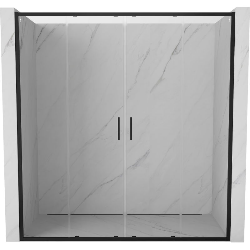 Mexen Exo dubbele schuifdouchedeur 180 cm, transparant, zwart - 8152-180-000-70-00