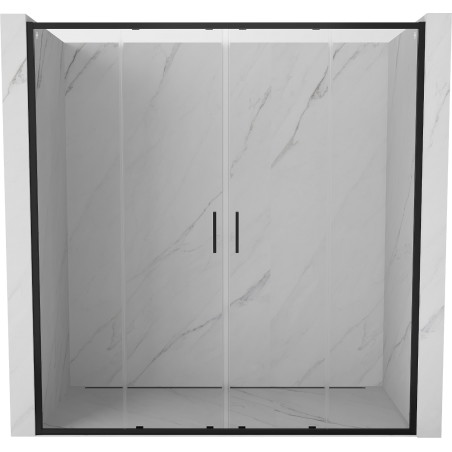 Mexen Exo-S Duo puertas de ducha dobles correderas 200 cm, transparentes, negras - 8152-200-000-70-00