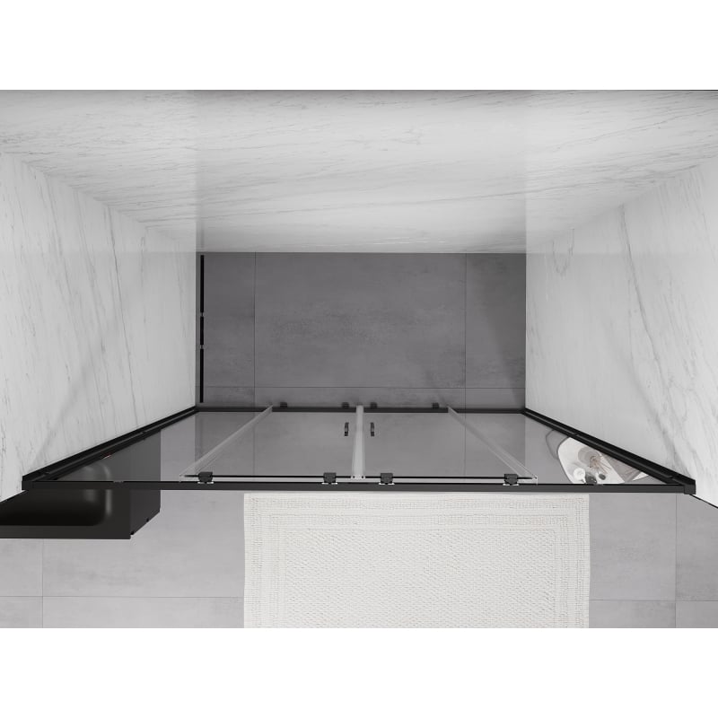 Mexen Exo double sliding shower doors 190 cm, transparent, black - 8152-190-000-70-00