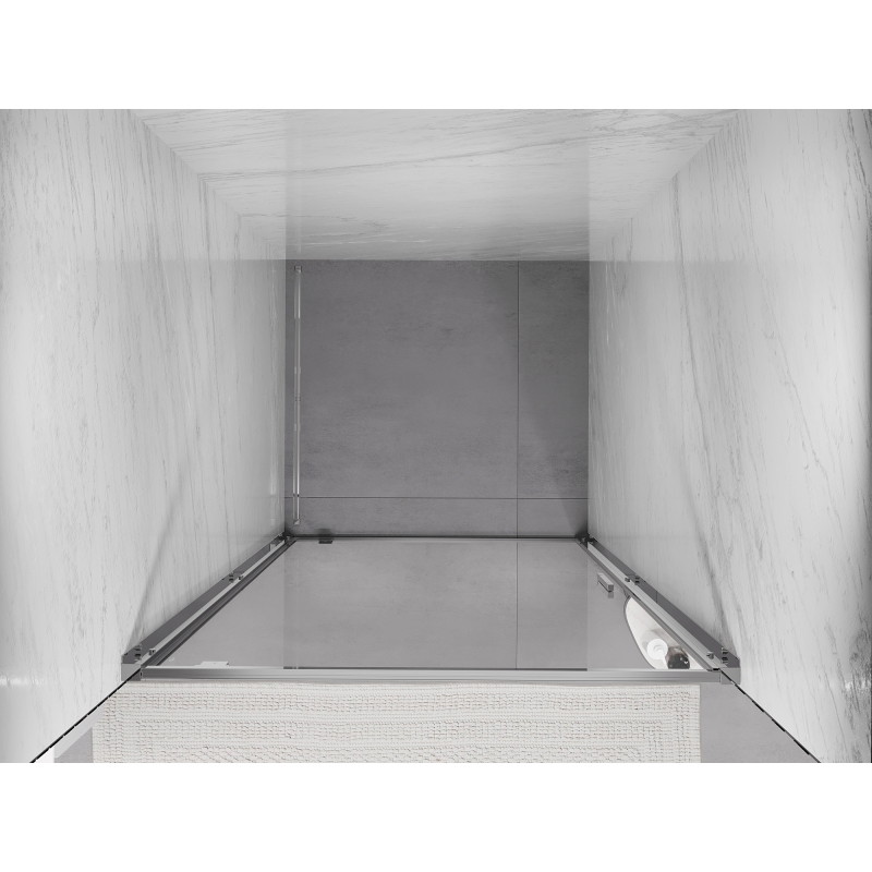 Mexen Exo-BR kylpyhuoneen saranoitu ovi 65 cm, läpinäkyvä, kromi - 8181-065-000-01-00
