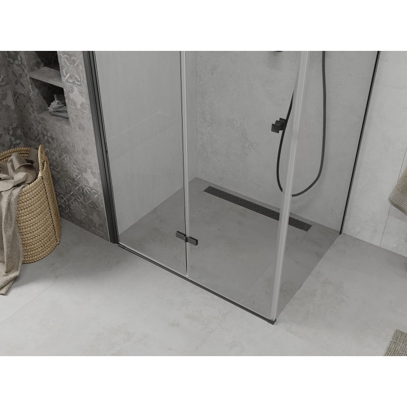 Mexen Lima foldable shower cabin 80 x 100 cm, transparent, black - 856-080-100-70-00