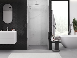 Mexen Exo 75 cm Hinged Shower Door, Transparent, Chrome - 8181-075-000-01-00