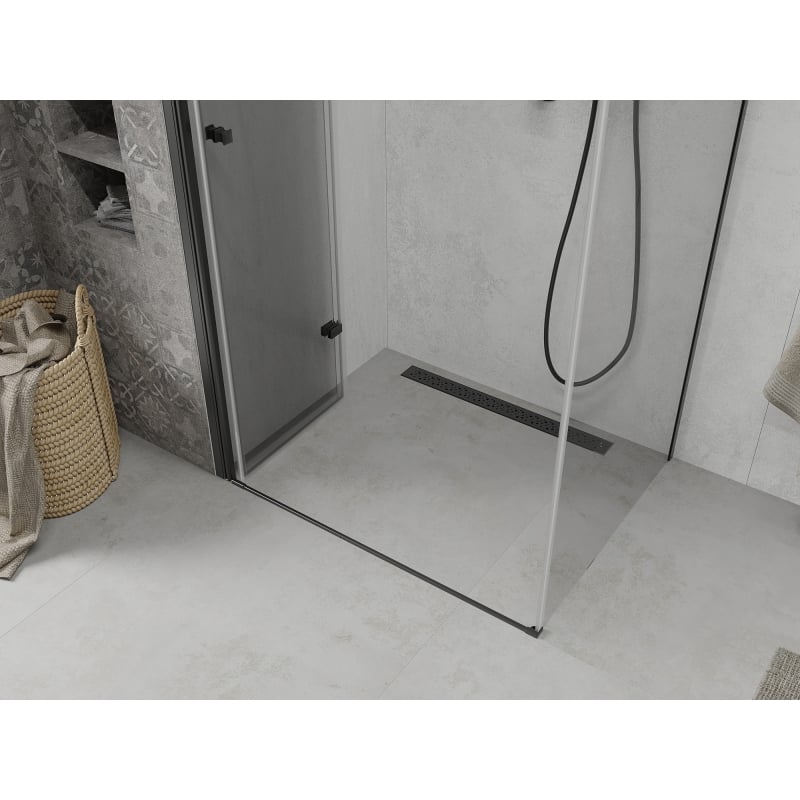 Mexen Lima foldable shower cabin 80 x 100 cm, transparent, black - 856-080-100-70-00