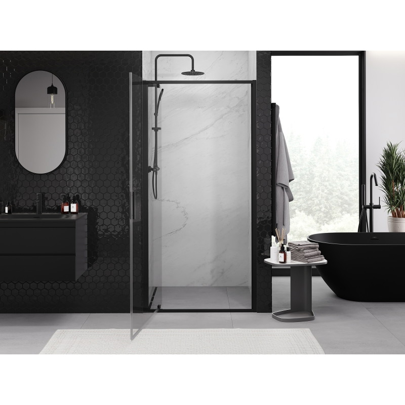 Mexen Exo-BR porte de douche battante 70 cm, transparente, noire - 8181-070-000-70-00