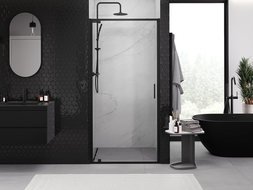 Mexen Exo porte de douche battante 80 cm, transparent, noir - 8181-080-000-70-00