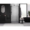 Mexen Exo-BR 90 cm nihajna tuš vrata, prosojna, črna - 8181-095-000-70-00