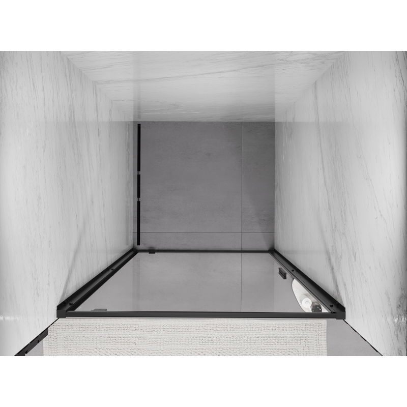 Mexen Exo Duschabtrennung, schwenkbar, 85 cm, transparent, schwarz - 8181-085-000-70-00