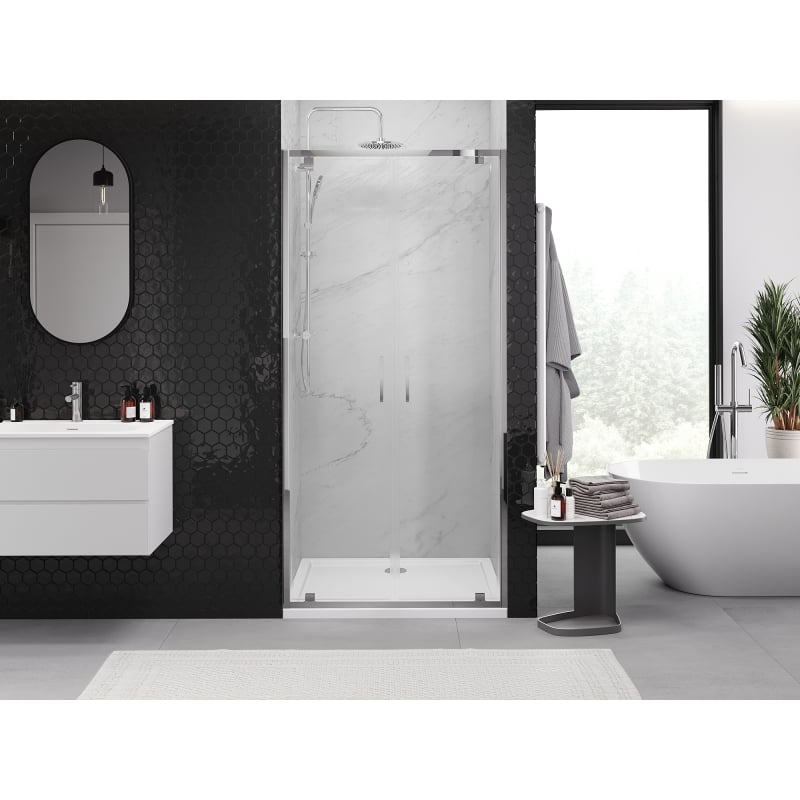 Mexen Exo-BR Duo Doppelflügeltür Duschtür 100 cm, transparent, Chrom - 8182-100-000-01-00