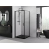Mexen Exo-B Nihajna tuš kabina 70 x 70 cm, prozorna, črna - 817-070-070-70-00