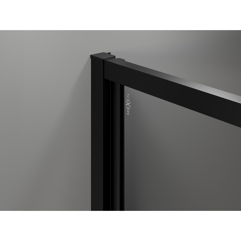Mexen Exo preklopna pršna kabina 75 x 75 cm, prozorna, črna - 817-075-075-70-00