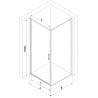 Mexen Exo Duschkabine, schwenkbar, 85 x 85 cm, transparent, schwarz - 817-085-085-70-00