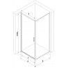 Mexen Exo-B cabine de douche pivotante 80 x 70 cm, transparente, noire - 817-080-070-70-00