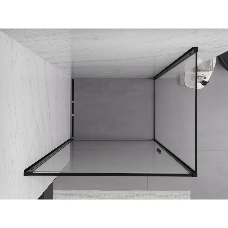 Mexen Exo-B ανοιγόμενη καμπίνα ντους 100 x 80 cm, διάφανη, μαύρη - 817-100-080-70-00