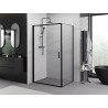Mexen Exo-B cabine de duche de abrir 80 x 90 cm, transparente, preta - 817-080-090-70-00