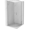 Mexen Exo-S Duo kabina prysznicowa półokrągła rozsuwana 80 x 80 cm, transparent, chrom - 8132-080-080-01-00