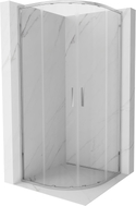 Mexen Exo-S Duo kabina prysznicowa półokrągła rozsuwana 80 x 80 cm, transparent, chrom - 8132-080-080-01-00