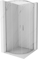 Mexen Exo polkrožna tuš kabina drsna 90 x 90 cm, prozorna, kromirana - 8132-090-090-01-00