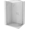 Mexen Exo semicircular asymmetrical sliding shower cabin 90 x 80 cm, transparent, chrome - 8132-090-080-01-00