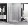 Mexen Exo Duschkabine halbrund asymmetrisch verschiebbar 90 x 80 cm, transparent, chrom - 8132-090-080-01-00