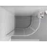 Mexen Exo Duschkabine halbrund asymmetrisch verschiebbar 90 x 80 cm, transparent, chrom - 8132-090-080-01-00