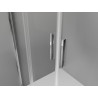 Mexen Exo-S Duo asymmetrisk halvcirkelformad duschkabin 90 x 80 cm, transparent, krom - 8132-090-080-01-00