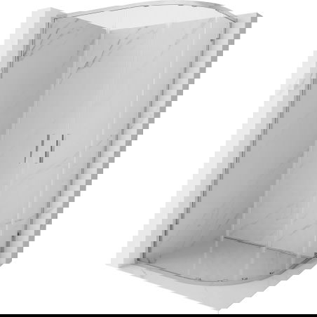 Mexen Exo cabine de duche semicircular assimétrica de correr 100 x 80 cm, transparente, cromada - 8132-100-080-01-00