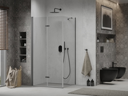 Mexen Lima foldable shower cabin 100 x 80 cm, transparent, black - 856-100-080-70-00