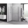 Mexen Exo-S Duo cabina doccia semicircolare asimmetrica scorrevole 100 x 80 cm, trasparente, cromo - 8132-100-080-01-00