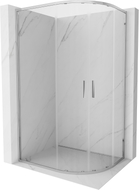 Mexen Exo-S Duo polkrožna asimetrična drsna pršna kabina 100 x 90 cm, prosojna, krom - 8132-100-090-01-00
