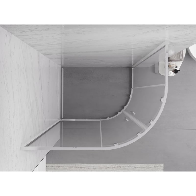 Mexen Exo-S Duo cabina doccia semicircolare asimmetrica scorrevole 120 x 90 cm, trasparente, cromo - 8132-120-090-01-00