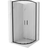 Mexen Exo Duschkabine halbrund schiebbar 80 x 80 cm, transparent, schwarz - 8132-080-080-70-00