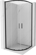 Mexen Exo cabine de douche semi-circulaire coulissante 80 x 80 cm, transparent, noir - 8132-080-080-70-00