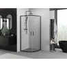 Mexen Exo-S Duo cabina de ducha semicircular corredera 80 x 80 cm, transparente, negra - 8132-080-080-70-00